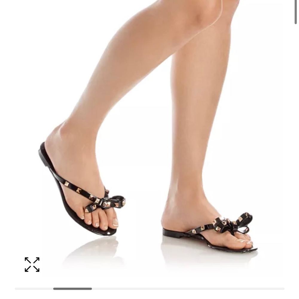 Valentino Garavani jelly rock stud flip flops black size 8